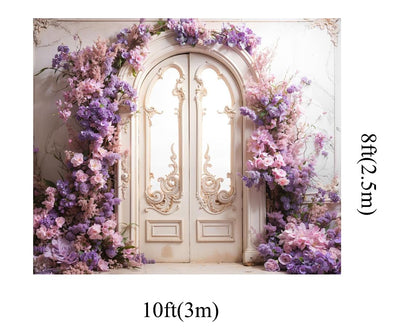 Kate 10x6.5ft Spring Garden Purple Flowers Wedding Photo Backdrops for Photography Arch Door Romantic European Wall Kids Birthday Photographic Background Photocall - Backdrop BlissKate 10x6.5ft Spring Garden Purple Flowers Wedding Photo Backdrops for Photography Arch Door Romantic European Wall Kids Birthday Photographic Background Photocall
