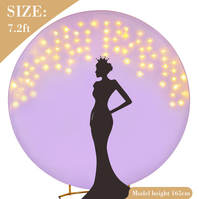7.2 ft White Round Backdrop Cover with Lights Circle Wedding Arch Backdrop Cover with Fairy Lights for Bridal Shower Ceremony Birthday Baby Shower Photography Photo Shoot Background Decorations - Backdrop Bliss7.2 ft White Round Backdrop Cover with Lights Circle Wedding Arch Backdrop Cover with Fairy Lights for Bridal Shower Ceremony Birthday Baby Shower Photography Photo Shoot Background Decorations