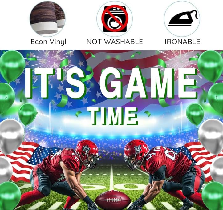 Football Backdrop for Photography, It's Game Time American Rugby Background for Soccer Lovers, Football Sports Theme Birthday Baby Shower Party Decorations Photo Studio Props 7x5ft - Backdrop BlissFootball Backdrop for Photography, It's Game Time American Rugby Background for Soccer Lovers, Football Sports Theme Birthday Baby Shower Party Decorations Photo Studio Props 7x5ft