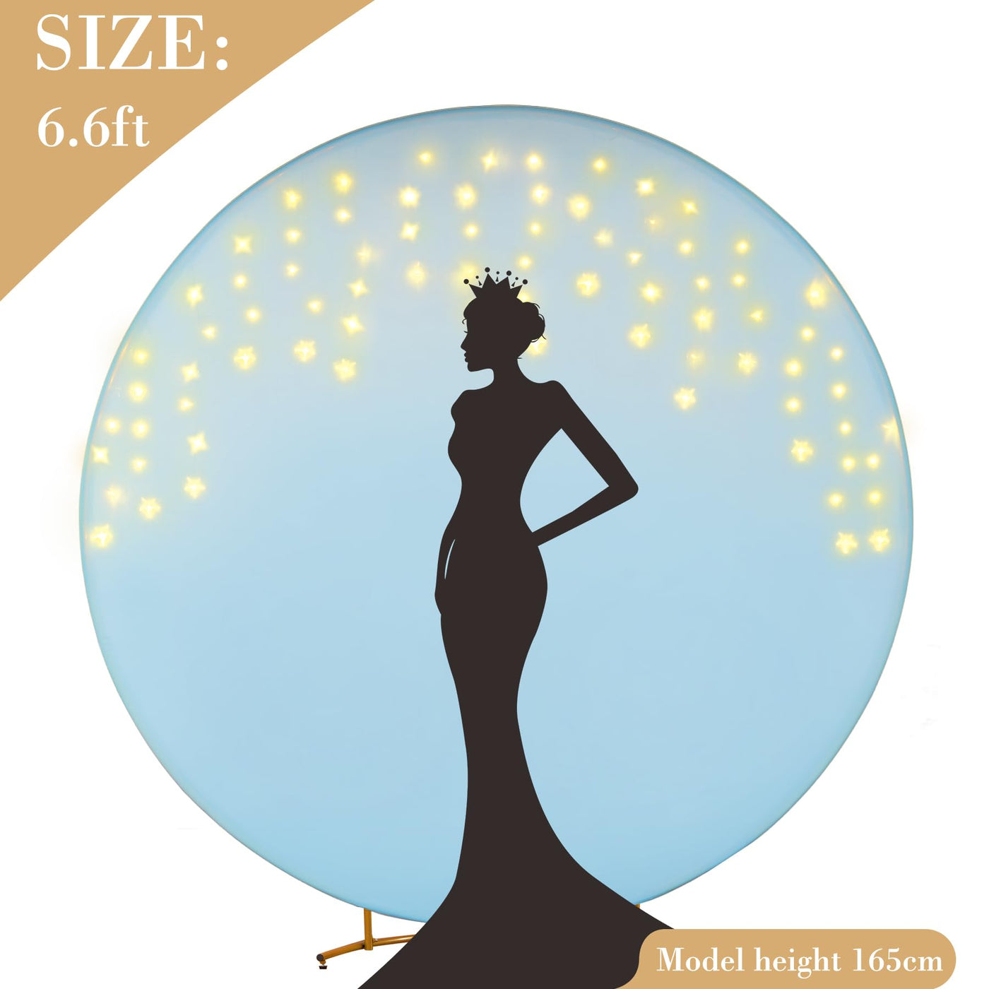 7.2 ft White Round Backdrop Cover with Lights Circle Wedding Arch Backdrop Cover with Fairy Lights for Bridal Shower Ceremony Birthday Baby Shower Photography Photo Shoot Background Decorations - Backdrop Bliss7.2 ft White Round Backdrop Cover with Lights Circle Wedding Arch Backdrop Cover with Fairy Lights for Bridal Shower Ceremony Birthday Baby Shower Photography Photo Shoot Background Decorations