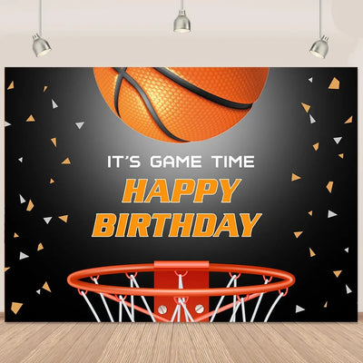 Football Happy Birthday Backdrop Banner Game Time Photography Background Fire Football Basketball Soccer Birthday Banner Decoration 7x5Ft Backdrop Bliss