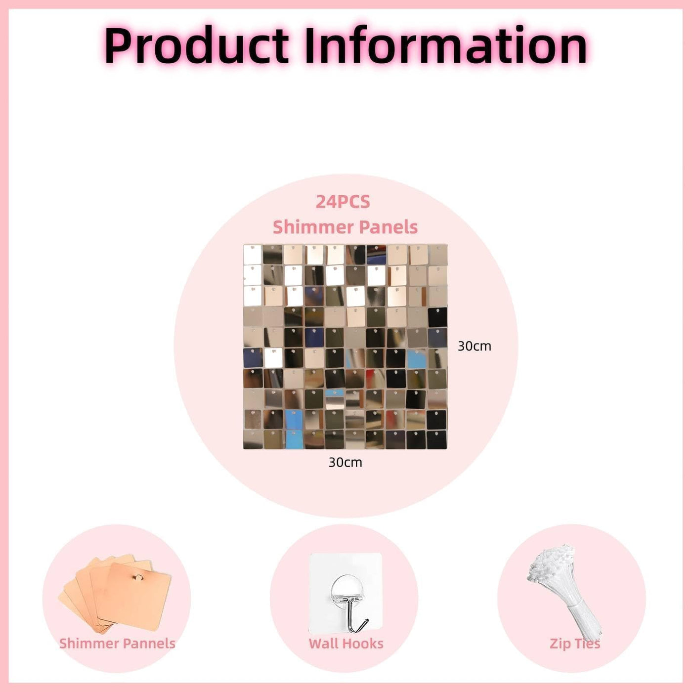 24 Pcs Champagne Gold Shimmer Wall Backdrop Panels - 4 FT x 6 FT Square Sequin Shimmer Backdrop Panels, Photo Backdrops for Birthday, Anniversary, Wedding, Graduation & Bachelorette Party Decoration - Backdrop Bliss24 Pcs Champagne Gold Shimmer Wall Backdrop Panels - 4 FT x 6 FT Square Sequin Shimmer Backdrop Panels, Photo Backdrops for Birthday, Anniversary, Wedding, Graduation & Bachelorette Party Decoration