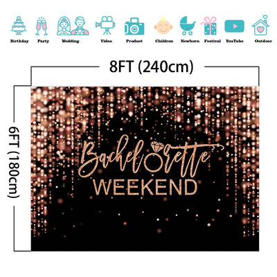 Mocsicka Bachelorette Weekend Backdrop Black Gold Bachelorette Party Photography Background Glitter Bokeh Bachelorette Party Decorations Cake Table Banner Photo Studio Props (10x6.5ft) - Backdrop BlissMocsicka Bachelorette Weekend Backdrop Black Gold Bachelorette Party Photography Background Glitter Bokeh Bachelorette Party Decorations Cake Table Banner Photo Studio Props (10x6.5ft)