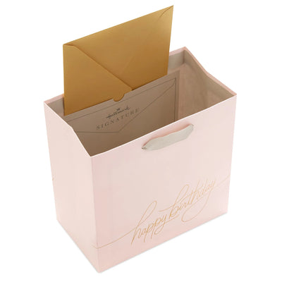 Hallmark Signature 7" Medium Birthday Gift Bag with Tissue Paper (Pink Flowers) Backdrop Bliss