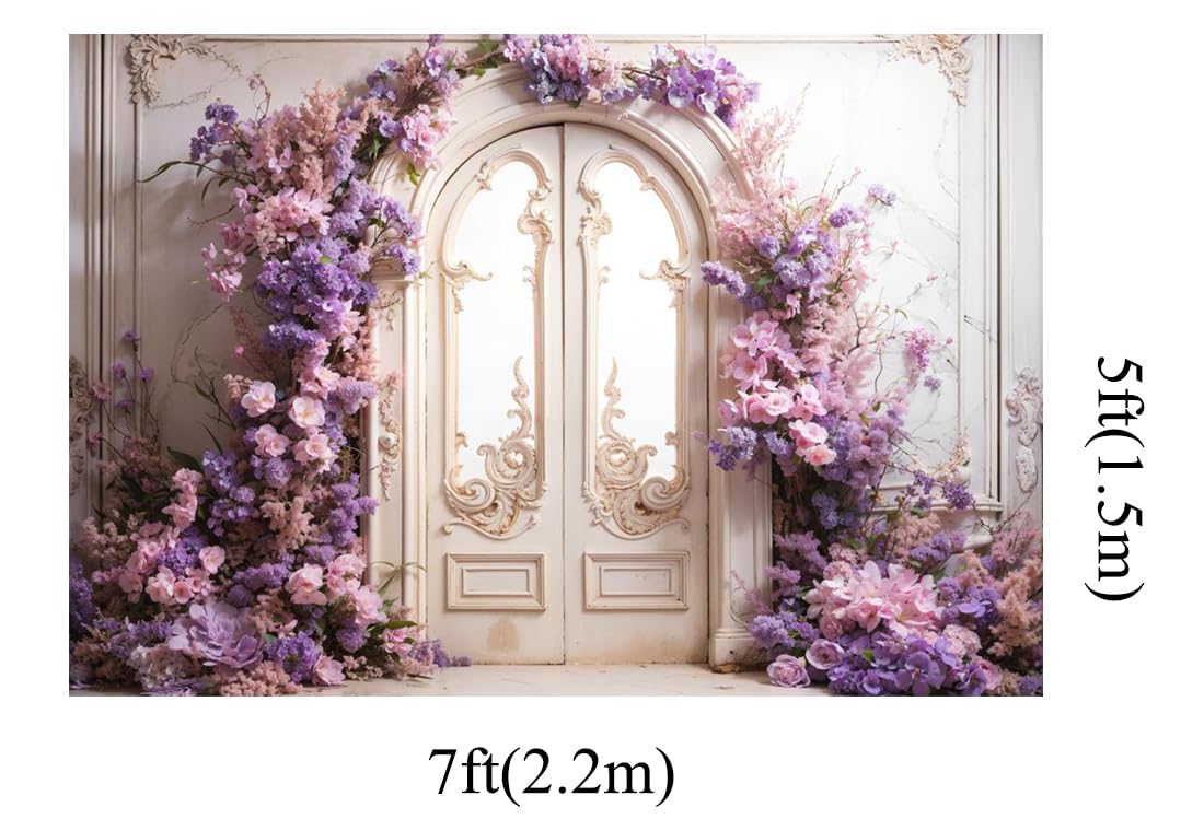 Kate 10x6.5ft Spring Garden Purple Flowers Wedding Photo Backdrops for Photography Arch Door Romantic European Wall Kids Birthday Photographic Background Photocall - Backdrop BlissKate 10x6.5ft Spring Garden Purple Flowers Wedding Photo Backdrops for Photography Arch Door Romantic European Wall Kids Birthday Photographic Background Photocall