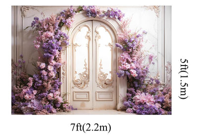 Kate 10x6.5ft Spring Garden Purple Flowers Wedding Photo Backdrops for Photography Arch Door Romantic European Wall Kids Birthday Photographic Background Photocall - Backdrop BlissKate 10x6.5ft Spring Garden Purple Flowers Wedding Photo Backdrops for Photography Arch Door Romantic European Wall Kids Birthday Photographic Background Photocall
