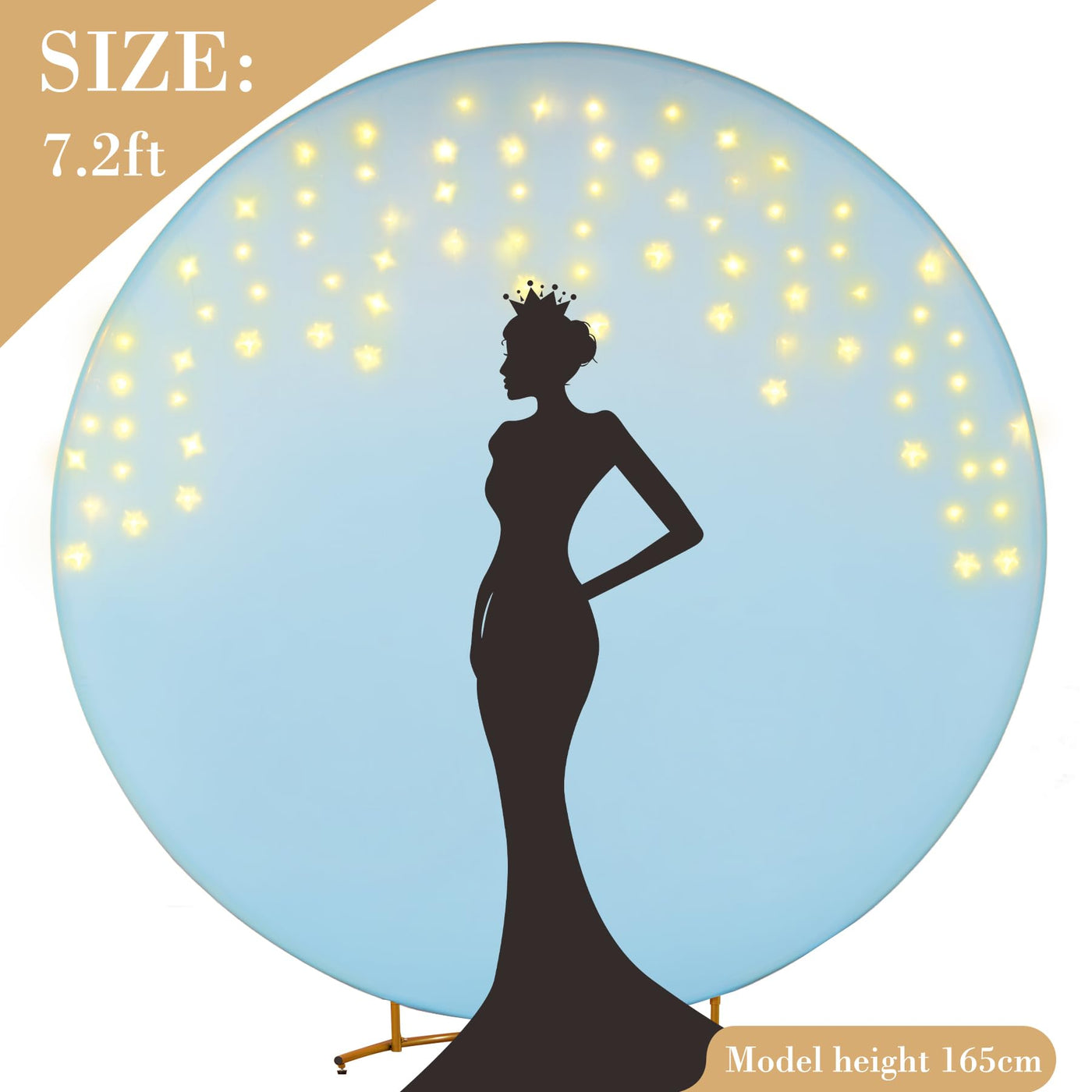 7.2 ft White Round Backdrop Cover with Lights Circle Wedding Arch Backdrop Cover with Fairy Lights for Bridal Shower Ceremony Birthday Baby Shower Photography Photo Shoot Background Decorations - Backdrop Bliss7.2 ft White Round Backdrop Cover with Lights Circle Wedding Arch Backdrop Cover with Fairy Lights for Bridal Shower Ceremony Birthday Baby Shower Photography Photo Shoot Background Decorations