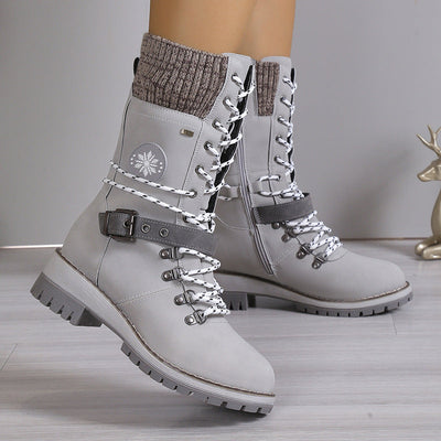 Fur Integrated Women's Shoes Thickened Warm Knee-high Snow Boots Backdrop Bliss