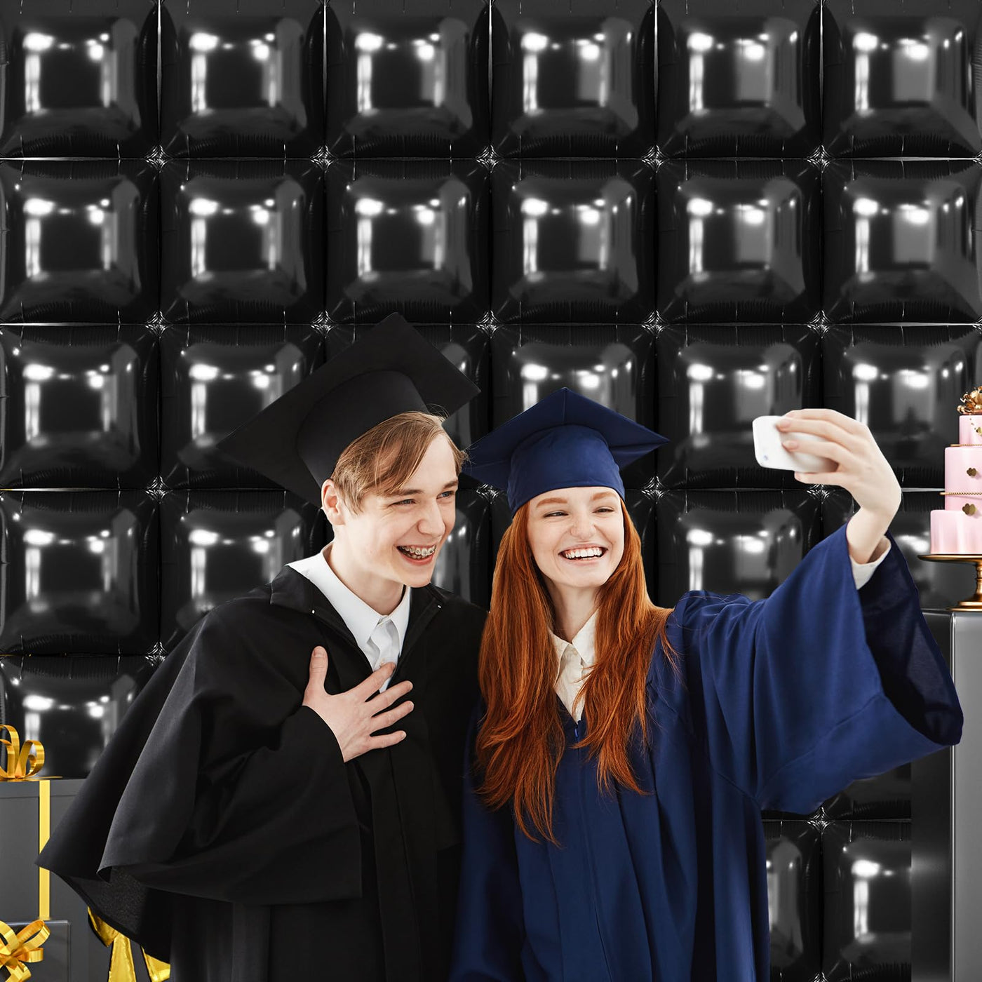 NISOCY 48PCS Green Square Foil Balloons Wall Backdrop Double Sided Green Balloons Tunnel Arch Kit for Baby Shower Birthday Anniversary Summer Party Decoration Backdrop Bliss