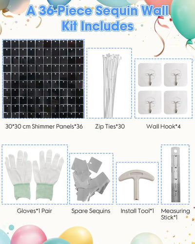 Pink Shimmer Wall Backdrop 24 Panels Cover 6 x 4 Ft, Photo Backdrops for Wedding,Anniversary,Birthday,Party Decoration Backdrop Bliss