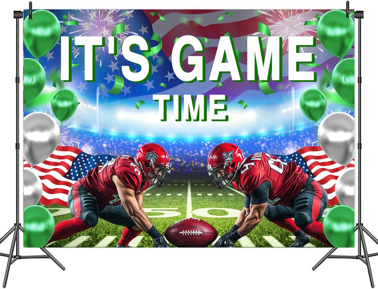 Football Backdrop for Photography, It's Game Time American Rugby Background for Soccer Lovers, Football Sports Theme Birthday Baby Shower Party Decorations Photo Studio Props 7x5ft - Backdrop BlissFootball Backdrop for Photography, It's Game Time American Rugby Background for Soccer Lovers, Football Sports Theme Birthday Baby Shower Party Decorations Photo Studio Props 7x5ft