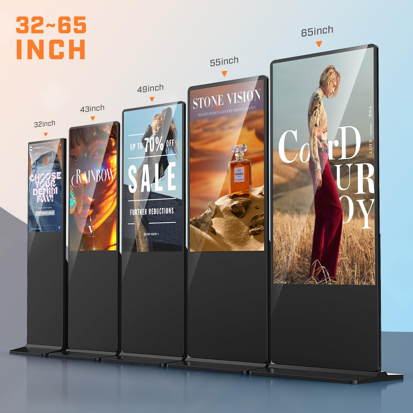 43 Inch Indoor Floor Standing Digital Signage Advertising Display Kiosk LCD Screen Commercial Totem Android System Vertical Poster with Auto Media Player - Backdrop Bliss43 Inch Indoor Floor Standing Digital Signage Advertising Display Kiosk LCD Screen Commercial Totem Android System Vertical Poster with Auto Media Player
