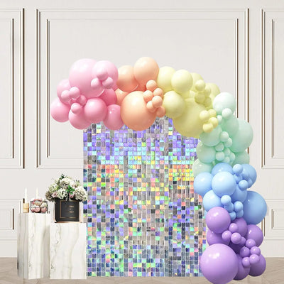 Pink Shimmer Wall Backdrop 24 Panels Cover 6 x 4 Ft, Photo Backdrops for Wedding,Anniversary,Birthday,Party Decoration Backdrop Bliss