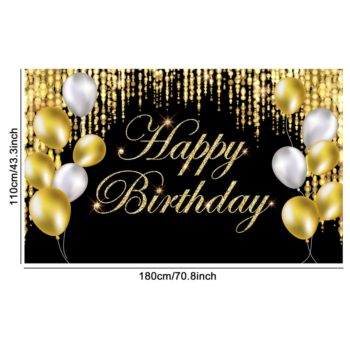 Black Gold Happy Birthday Banner Backdrop Large Yard Sign backgroud It's My Birthday Backdrop Baby Shower Party Indoor Outdoor Car Decoration Supplies for Men Women Boys Girls - Backdrop BlissBlack Gold Happy Birthday Banner Backdrop Large Yard Sign backgroud It's My Birthday Backdrop Baby Shower Party Indoor Outdoor Car Decoration Supplies for Men Women Boys Girls
