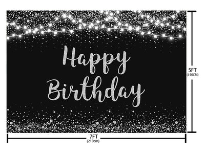 MEHOFOND Black and Gold Happy Birthday Backdrop Golden Glitter Dots Lights Photography Background for Women Men Kids Black Gold Birthday Party Decorations Banner Cake Table Photo Studio Props 7x5ft - Backdrop BlissMEHOFOND Black and Gold Happy Birthday Backdrop Golden Glitter Dots Lights Photography Background for Women Men Kids Black Gold Birthday Party Decorations Banner Cake Table Photo Studio Props 7x5ft