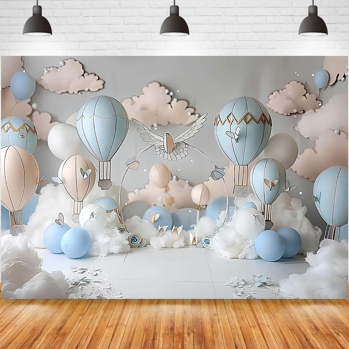 Dreamy Hot Air Balloon Backdrop Up Up and Away Adventure Photography Background Sky Clouds Travel Begins Baby Shower Decor Kids First Birthday Party Background Newborn Birthday Party Banner (7x5feet) - Backdrop BlissDreamy Hot Air Balloon Backdrop Up Up and Away Adventure Photography Background Sky Clouds Travel Begins Baby Shower Decor Kids First Birthday Party Background Newborn Birthday Party Banner (7x5feet)