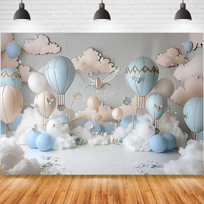 Dreamy Hot Air Balloon Backdrop Up Up and Away Adventure Photography Background Sky Clouds Travel Begins Baby Shower Decor Kids First Birthday Party Background Newborn Birthday Party Banner (7x5feet) - Backdrop BlissDreamy Hot Air Balloon Backdrop Up Up and Away Adventure Photography Background Sky Clouds Travel Begins Baby Shower Decor Kids First Birthday Party Background Newborn Birthday Party Banner (7x5feet)
