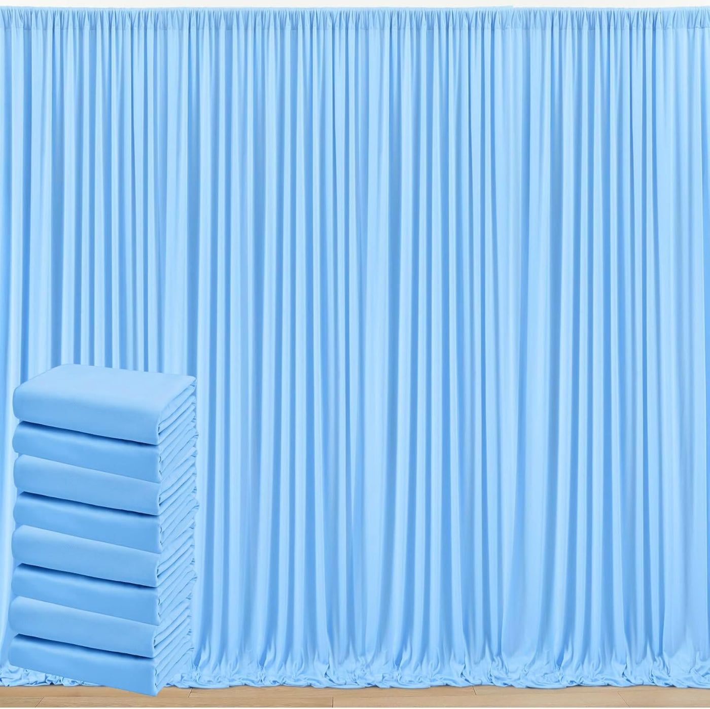 50 ft x 10 ft Wrinkle Free White Backdrop Curtain for Wedding Parties, Polyester Photo Backdrop Drapes for Baby Shower Birthday Party Backdrop Stand, Bulk Thick Background Curtains, 5x10FT 10 Panels - Backdrop Bliss50 ft x 10 ft Wrinkle Free White Backdrop Curtain for Wedding Parties, Polyester Photo Backdrop Drapes for Baby Shower Birthday Party Backdrop Stand, Bulk Thick Background Curtains, 5x10FT 10 Panels