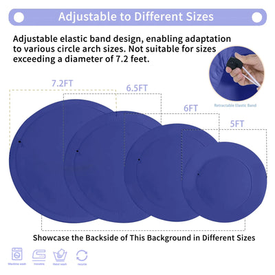 7.2FT Navy Blue Round Backdrop Cover for 5 to 7.2ft Circle Arch Stand - Haefoo Back to School Decoration Circle Backdrop Cover for Birthday, Wedding, Baby Shower Photography Background Party Decor Backdrop Bliss