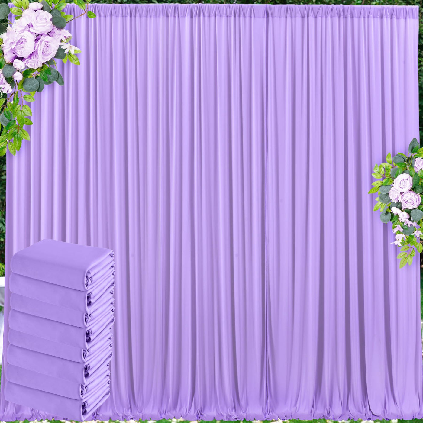 50 ft x 10 ft Wrinkle Free White Backdrop Curtain for Wedding Parties, Polyester Photo Backdrop Drapes for Baby Shower Birthday Party Backdrop Stand, Bulk Thick Background Curtains, 5x10FT 10 Panels - Backdrop Bliss50 ft x 10 ft Wrinkle Free White Backdrop Curtain for Wedding Parties, Polyester Photo Backdrop Drapes for Baby Shower Birthday Party Backdrop Stand, Bulk Thick Background Curtains, 5x10FT 10 Panels