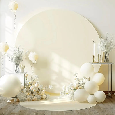 7.2FT Navy Blue Round Backdrop Cover for 5 to 7.2ft Circle Arch Stand - Haefoo Back to School Decoration Circle Backdrop Cover for Birthday, Wedding, Baby Shower Photography Background Party Decor Backdrop Bliss