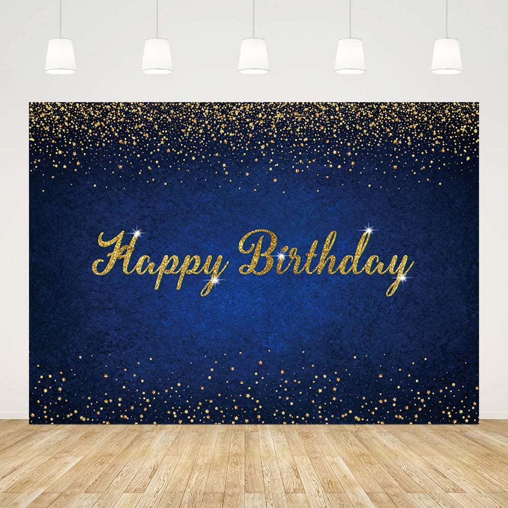 7x5ft Dark Blue Birthday Backdrop Happy Birthday Background Banner Dark Blue Gold Dots Photography Background Blue Birthday Party Decorations Banner - Backdrop Bliss7x5ft Dark Blue Birthday Backdrop Happy Birthday Background Banner Dark Blue Gold Dots Photography Background Blue Birthday Party Decorations Banner