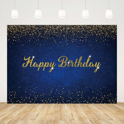 7x5ft Dark Blue Birthday Backdrop Happy Birthday Background Banner Dark Blue Gold Dots Photography Background Blue Birthday Party Decorations Banner - Backdrop Bliss7x5ft Dark Blue Birthday Backdrop Happy Birthday Background Banner Dark Blue Gold Dots Photography Background Blue Birthday Party Decorations Banner