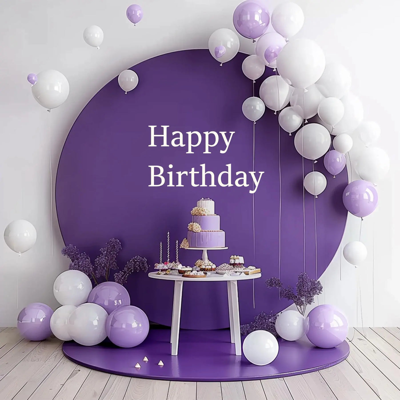 7.2FT Navy Blue Round Backdrop Cover for 5 to 7.2ft Circle Arch Stand - Haefoo Back to School Decoration Circle Backdrop Cover for Birthday, Wedding, Baby Shower Photography Background Party Decor Backdrop Bliss