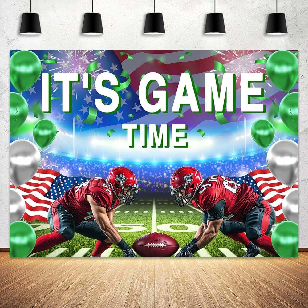 Football Backdrop for Photography, It's Game Time American Rugby Background for Soccer Lovers, Football Sports Theme Birthday Baby Shower Party Decorations Photo Studio Props 7x5ft - Backdrop BlissFootball Backdrop for Photography, It's Game Time American Rugby Background for Soccer Lovers, Football Sports Theme Birthday Baby Shower Party Decorations Photo Studio Props 7x5ft