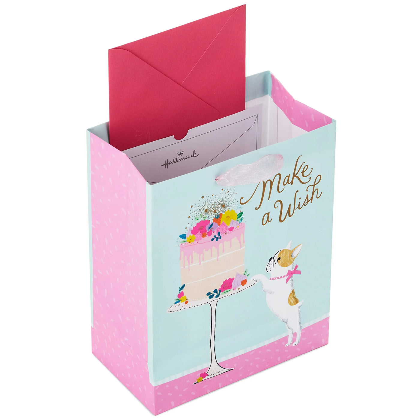 Hallmark Signature 7" Medium Birthday Gift Bag with Tissue Paper (Pink Flowers) Backdrop Bliss
