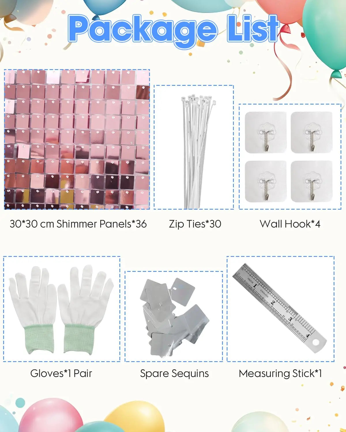 Pink Shimmer Wall Backdrop 24 Panels Cover 6 x 4 Ft, Photo Backdrops for Wedding,Anniversary,Birthday,Party Decoration Backdrop Bliss