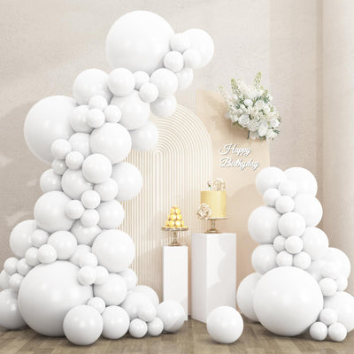 RUBFAC 135pcs Gold Balloons Different Sizes 18 12 10 5 Inch for Garland Arch, Latex Metallic Balloon for Birthday Graduation Party Wedding Decorations Backdrop Bliss