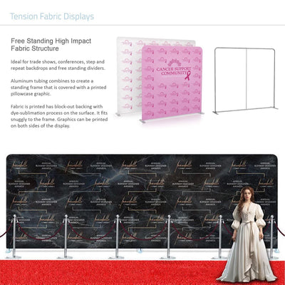 Custom Pop Up Display Trade Show Backdrop with Stand 7.5 x 7.5 FT Large Tension Fabric Backdrop Display Portable Tradeshow Booth Display Banner for Business,Campuses, Weddings, Corporate - Backdrop BlissCustom Pop Up Display Trade Show Backdrop with Stand 7.5 x 7.5 FT Large Tension Fabric Backdrop Display Portable Tradeshow Booth Display Banner for Business,Campuses, Weddings, Corporate