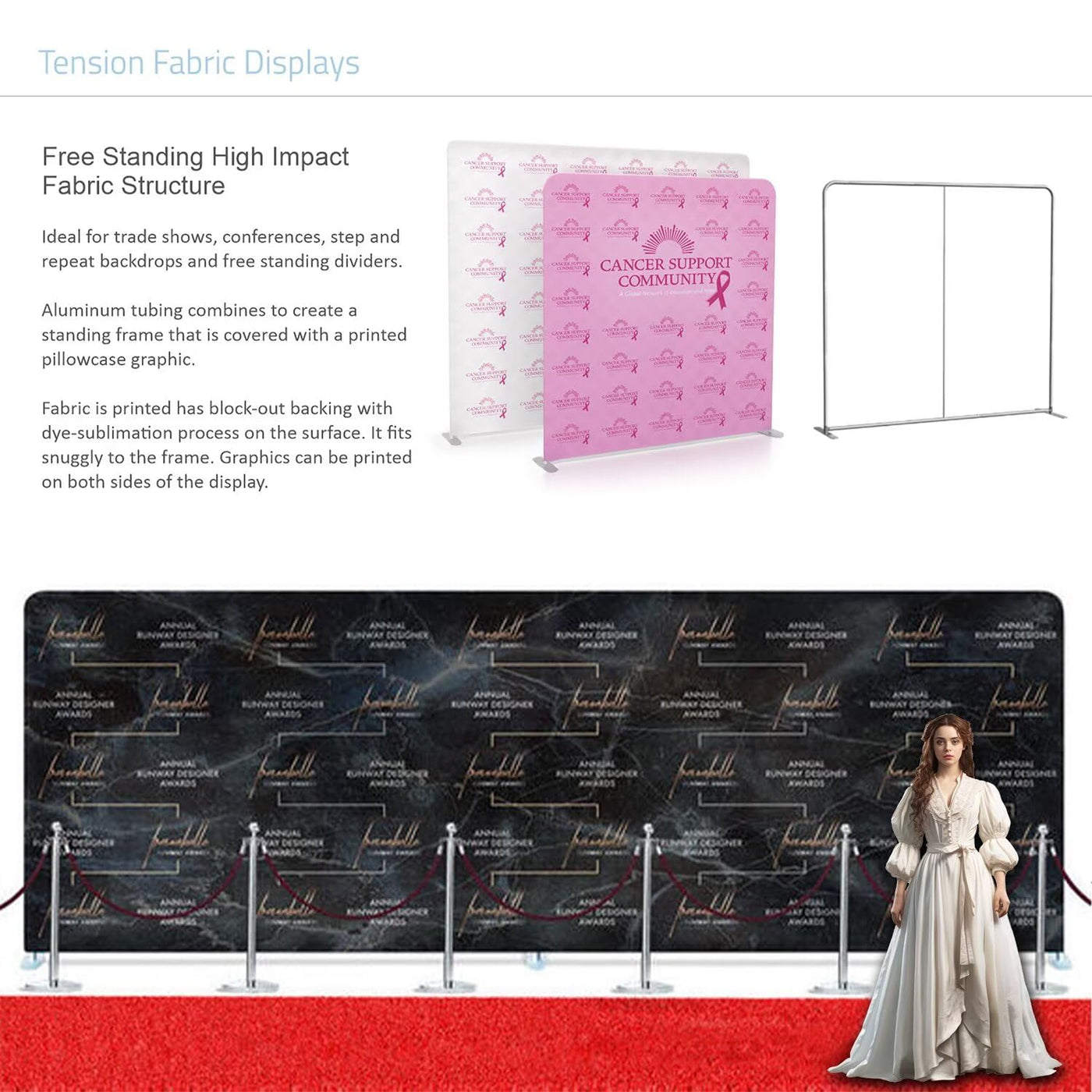 Custom Pop Up Display Trade Show Backdrop with Stand 7.5 x 7.5 FT Large Tension Fabric Backdrop Display Portable Tradeshow Booth Display Banner for Business,Campuses, Weddings, Corporate - Backdrop BlissCustom Pop Up Display Trade Show Backdrop with Stand 7.5 x 7.5 FT Large Tension Fabric Backdrop Display Portable Tradeshow Booth Display Banner for Business,Campuses, Weddings, Corporate