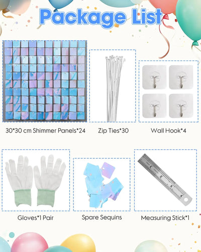 Pink Shimmer Wall Backdrop 24 Panels Cover 6 x 4 Ft, Photo Backdrops for Wedding,Anniversary,Birthday,Party Decoration Backdrop Bliss