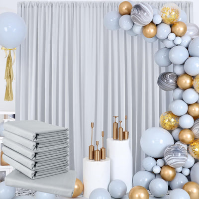 50 ft x 10 ft Wrinkle Free White Backdrop Curtain for Wedding Parties, Polyester Photo Backdrop Drapes for Baby Shower Birthday Party Backdrop Stand, Bulk Thick Background Curtains, 5x10FT 10 Panels - Backdrop Bliss50 ft x 10 ft Wrinkle Free White Backdrop Curtain for Wedding Parties, Polyester Photo Backdrop Drapes for Baby Shower Birthday Party Backdrop Stand, Bulk Thick Background Curtains, 5x10FT 10 Panels