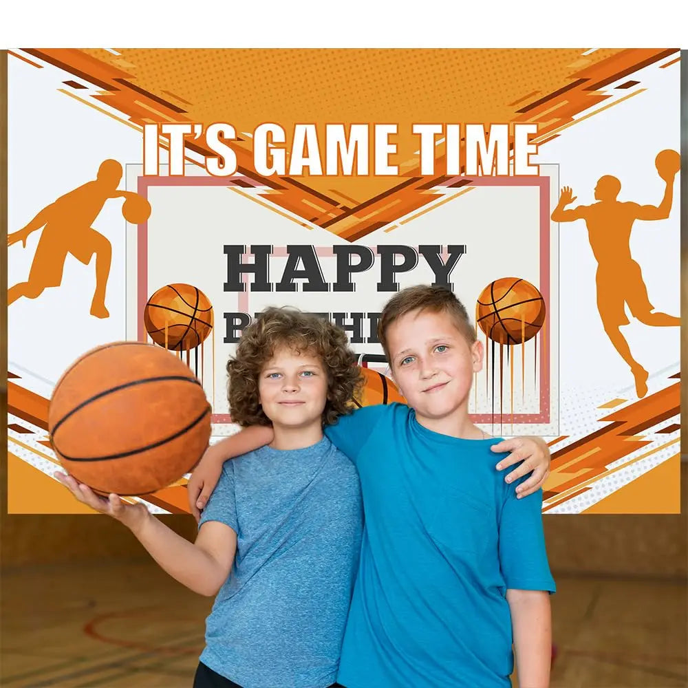 Football Happy Birthday Backdrop Banner Game Time Photography Background Fire Football Basketball Soccer Birthday Banner Decoration 7x5Ft Backdrop Bliss