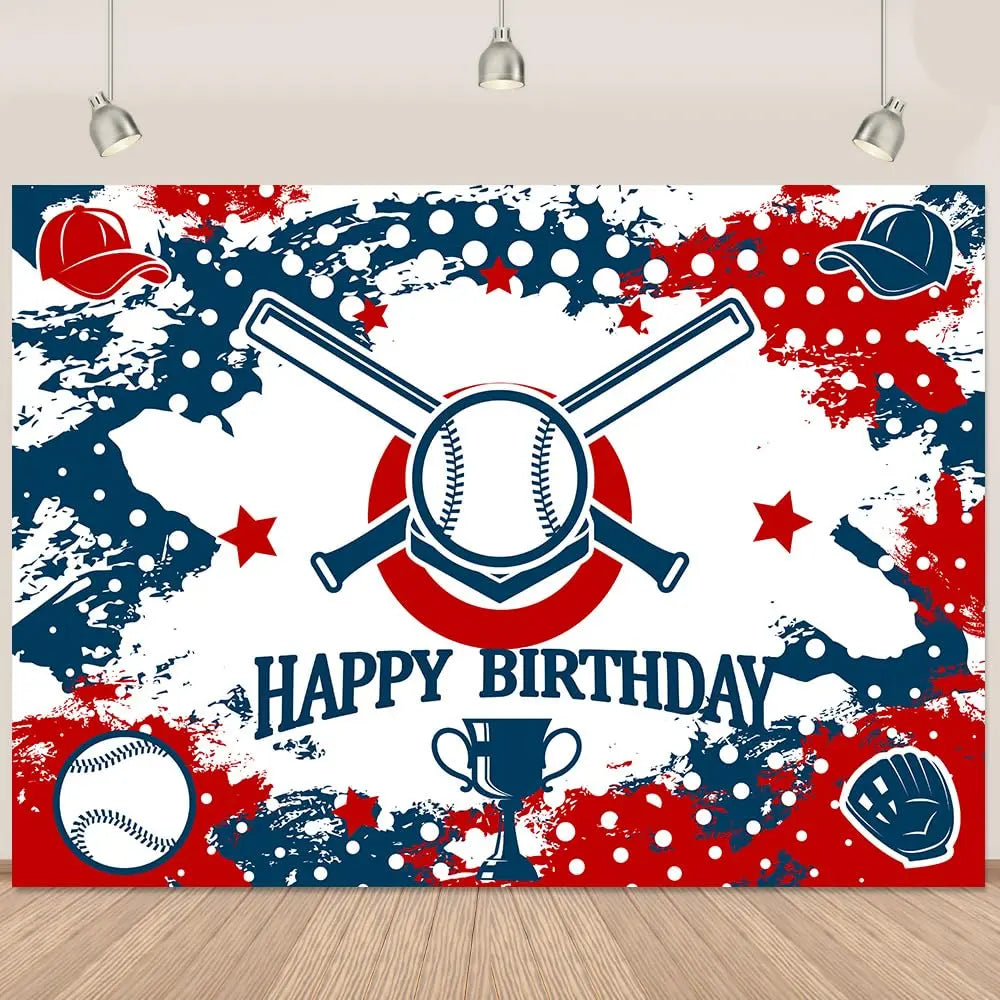 Football Happy Birthday Backdrop Banner Game Time Photography Background Fire Football Basketball Soccer Birthday Banner Decoration 7x5Ft Backdrop Bliss