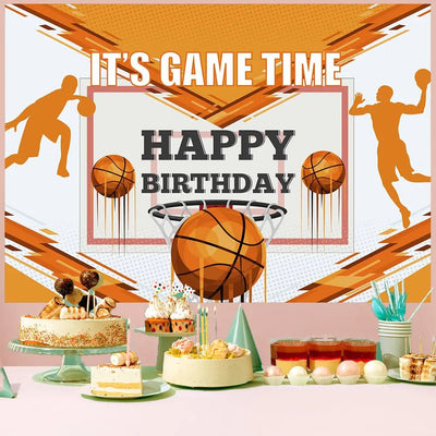 Football Happy Birthday Backdrop Banner Game Time Photography Background Fire Football Basketball Soccer Birthday Banner Decoration 7x5Ft Backdrop Bliss