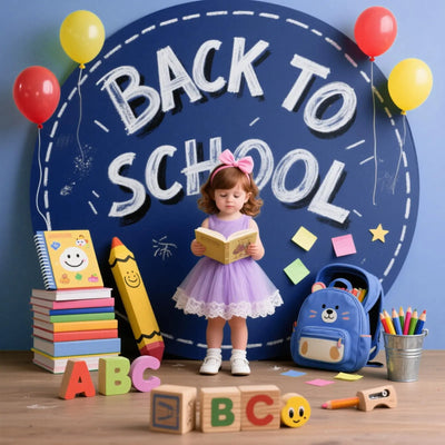 7.2FT Navy Blue Round Backdrop Cover for 5 to 7.2ft Circle Arch Stand - Haefoo Back to School Decoration Circle Backdrop Cover for Birthday, Wedding, Baby Shower Photography Background Party Decor Backdrop Bliss