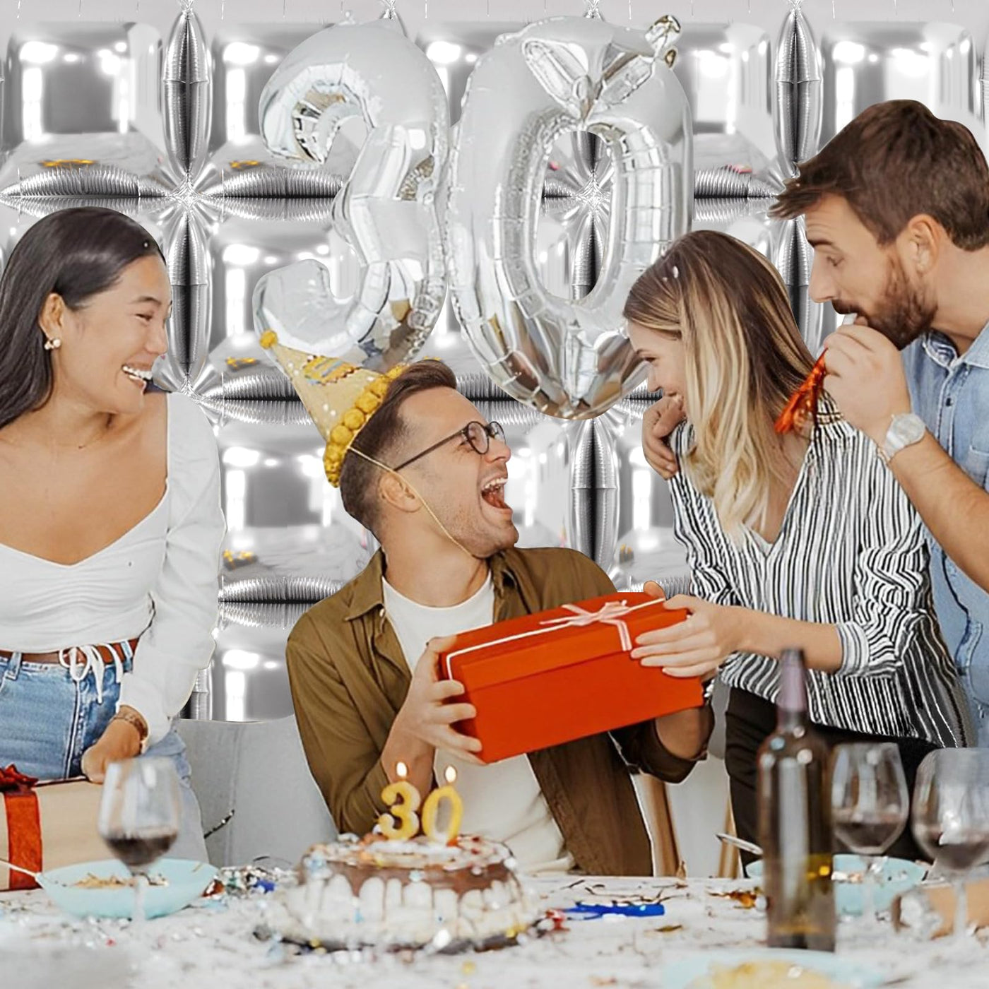 NISOCY 48PCS Green Square Foil Balloons Wall Backdrop Double Sided Green Balloons Tunnel Arch Kit for Baby Shower Birthday Anniversary Summer Party Decoration Backdrop Bliss