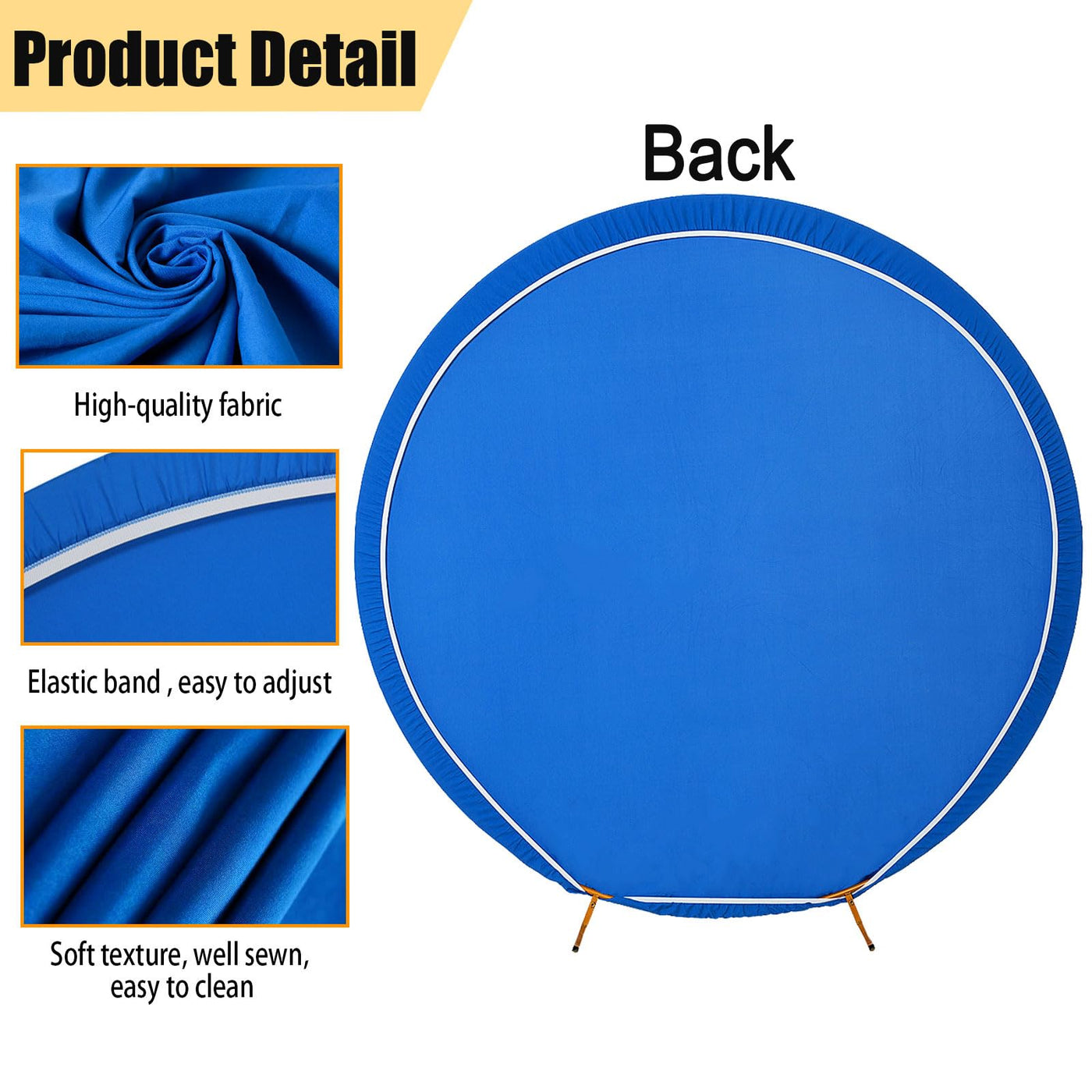 7.5FT Royal Blue Round Wedding Backdrop Cover,Circle Balloon Arch Backgound Stand Cover for Birthday Party Baby Shower Halloween Decoration (Royal Blue) - Backdrop Bliss7.5FT Royal Blue Round Wedding Backdrop Cover,Circle Balloon Arch Backgound Stand Cover for Birthday Party Baby Shower Halloween Decoration (Royal Blue)