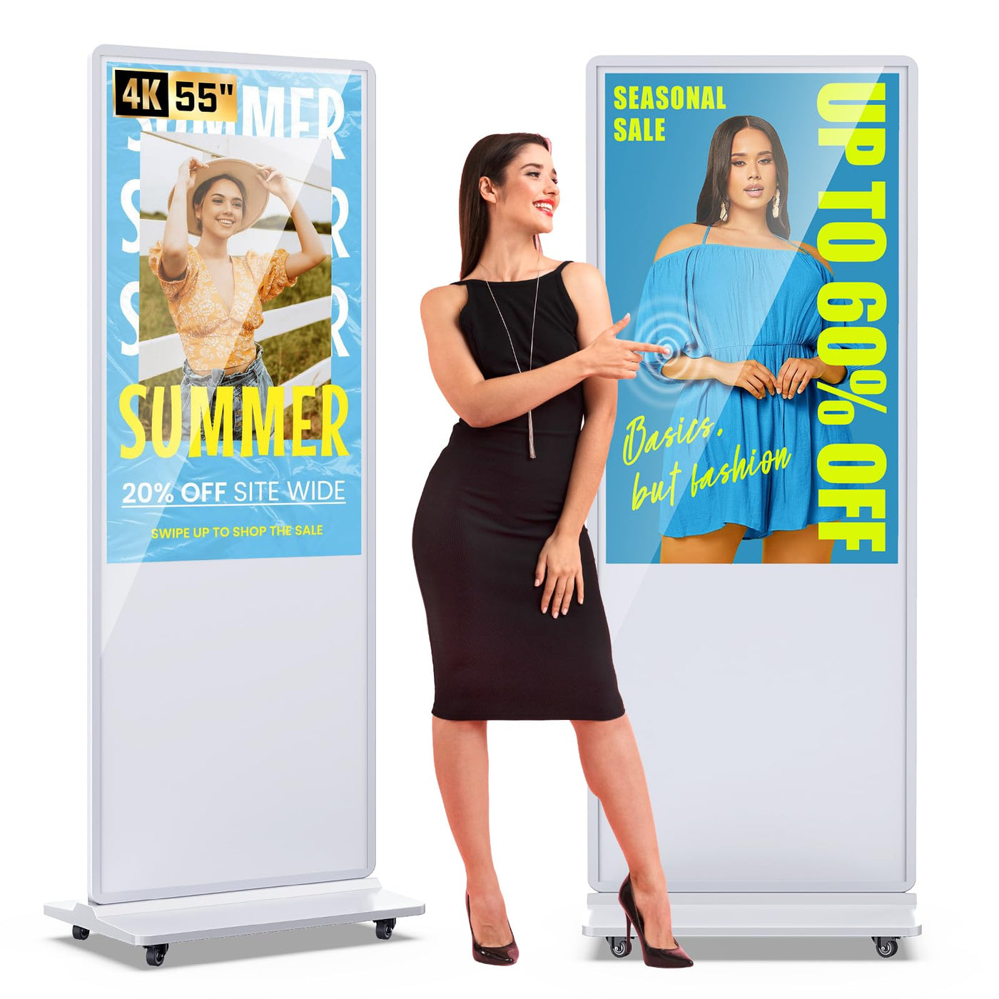 43 Inch Indoor Floor Standing Digital Signage Advertising Display Kiosk LCD Screen Commercial Totem Android System Vertical Poster with Auto Media Player - Backdrop Bliss43 Inch Indoor Floor Standing Digital Signage Advertising Display Kiosk LCD Screen Commercial Totem Android System Vertical Poster with Auto Media Player