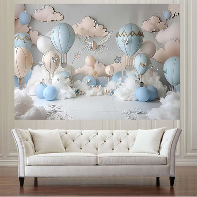 Dreamy Hot Air Balloon Backdrop Up Up and Away Adventure Photography Background Sky Clouds Travel Begins Baby Shower Decor Kids First Birthday Party Background Newborn Birthday Party Banner (7x5feet) - Backdrop BlissDreamy Hot Air Balloon Backdrop Up Up and Away Adventure Photography Background Sky Clouds Travel Begins Baby Shower Decor Kids First Birthday Party Background Newborn Birthday Party Banner (7x5feet)