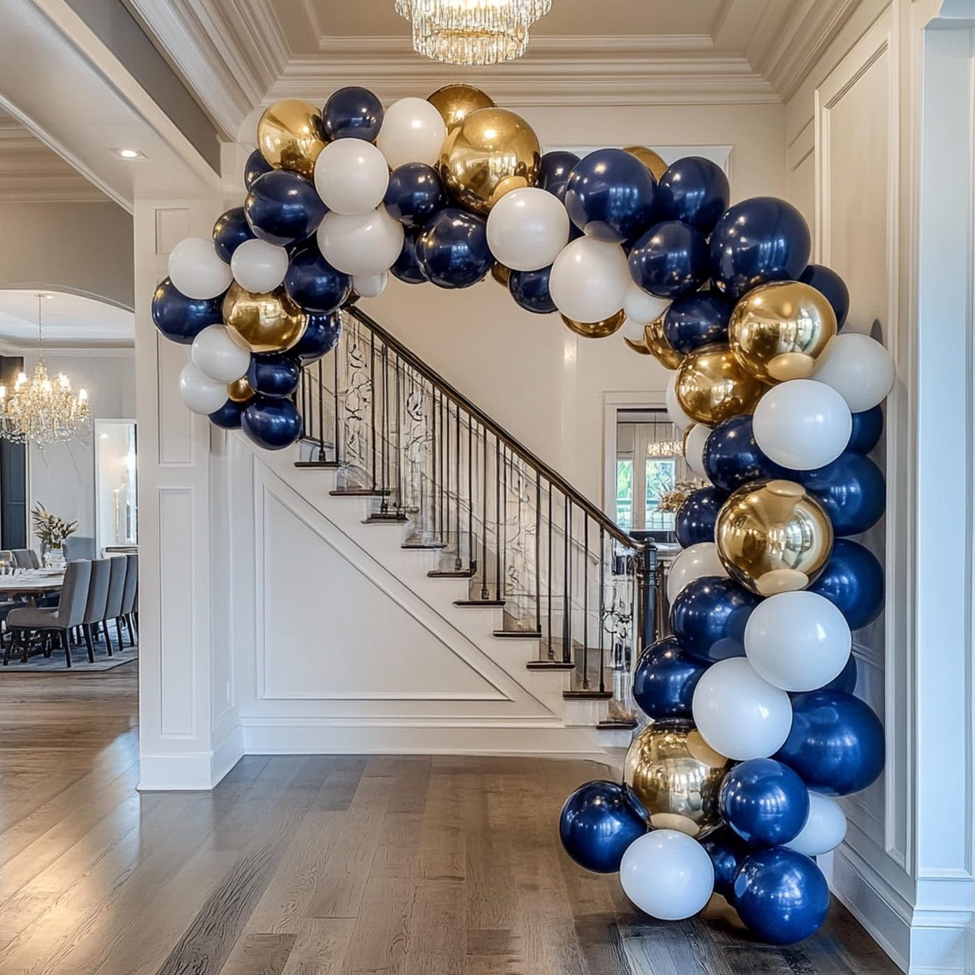 RUBFAC 135pcs Gold Balloons Different Sizes 18 12 10 5 Inch for Garland Arch, Latex Metallic Balloon for Birthday Graduation Party Wedding Decorations Backdrop Bliss