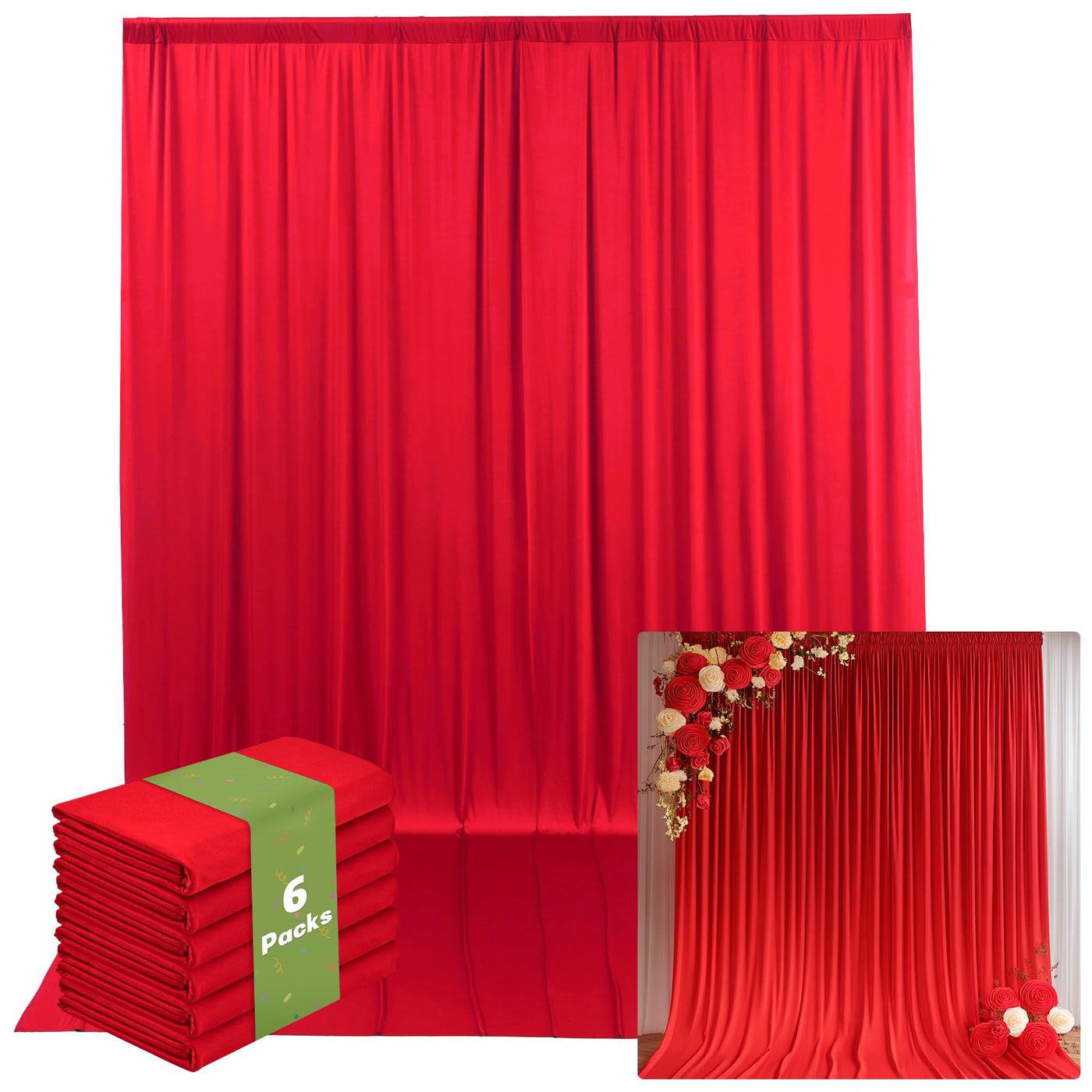 40FTx12FT White Wrinkle - Free Wedding Backdrop Curtain - Silky Washable White Polyester Drapes for Baby Showers, Birthday Parties, Photography, and Wedding Receptions - 8 Panels 5FTx12FT - Backdrop Bliss40FTx12FT White Wrinkle - Free Wedding Backdrop Curtain - Silky Washable White Polyester Drapes for Baby Showers, Birthday Parties, Photography, and Wedding Receptions - 8 Panels 5FTx12FT