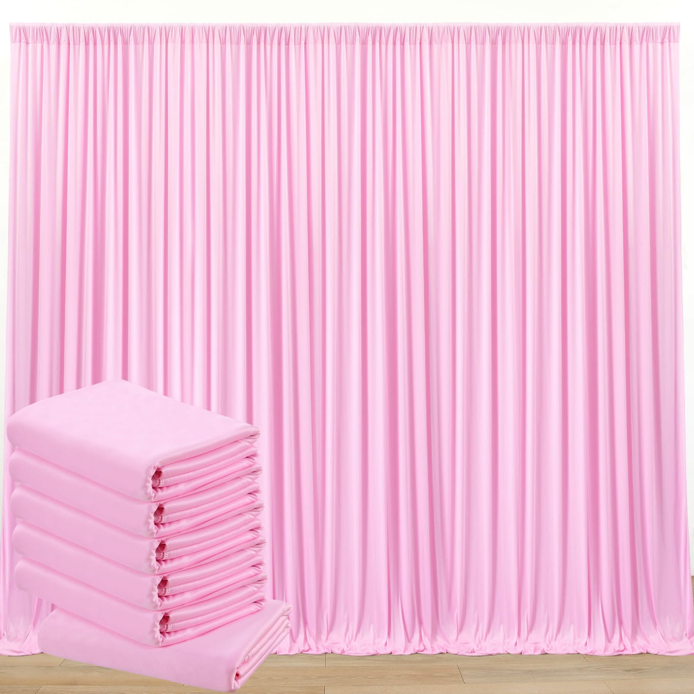 50 ft x 10 ft Wrinkle Free White Backdrop Curtain for Wedding Parties, Polyester Photo Backdrop Drapes for Baby Shower Birthday Party Backdrop Stand, Bulk Thick Background Curtains, 5x10FT 10 Panels - Backdrop Bliss50 ft x 10 ft Wrinkle Free White Backdrop Curtain for Wedding Parties, Polyester Photo Backdrop Drapes for Baby Shower Birthday Party Backdrop Stand, Bulk Thick Background Curtains, 5x10FT 10 Panels