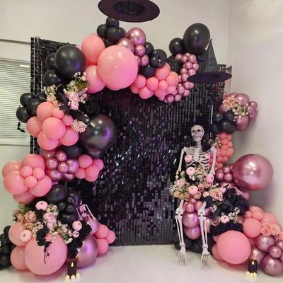 Pink Shimmer Wall Backdrop 24 Panels Cover 6 x 4 Ft, Photo Backdrops for Wedding,Anniversary,Birthday,Party Decoration Backdrop Bliss