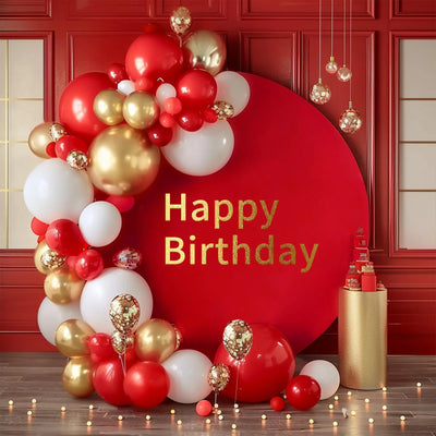 7.2FT Navy Blue Round Backdrop Cover for 5 to 7.2ft Circle Arch Stand - Haefoo Back to School Decoration Circle Backdrop Cover for Birthday, Wedding, Baby Shower Photography Background Party Decor Backdrop Bliss