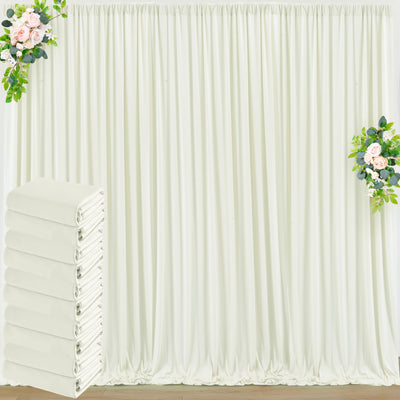 50 ft x 10 ft Wrinkle Free White Backdrop Curtain for Wedding Parties, Polyester Photo Backdrop Drapes for Baby Shower Birthday Party Backdrop Stand, Bulk Thick Background Curtains, 5x10FT 10 Panels - Backdrop Bliss50 ft x 10 ft Wrinkle Free White Backdrop Curtain for Wedding Parties, Polyester Photo Backdrop Drapes for Baby Shower Birthday Party Backdrop Stand, Bulk Thick Background Curtains, 5x10FT 10 Panels